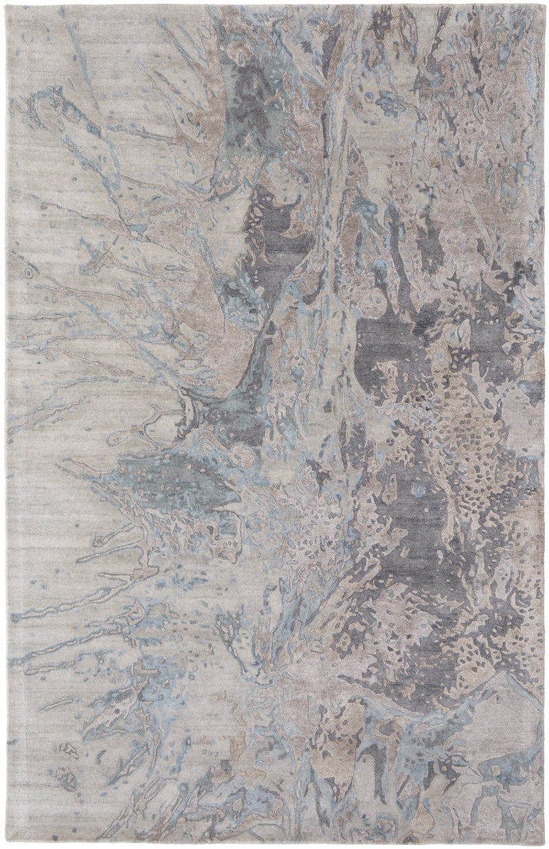 Zarah Modern Watercolor, Gray/Tan/Blue