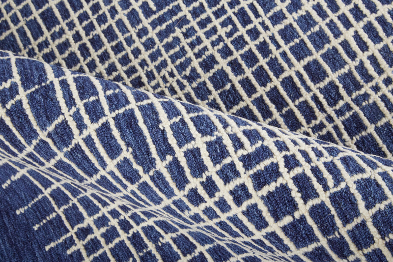 Maddox Transitional Abstract, Blue/Ivory