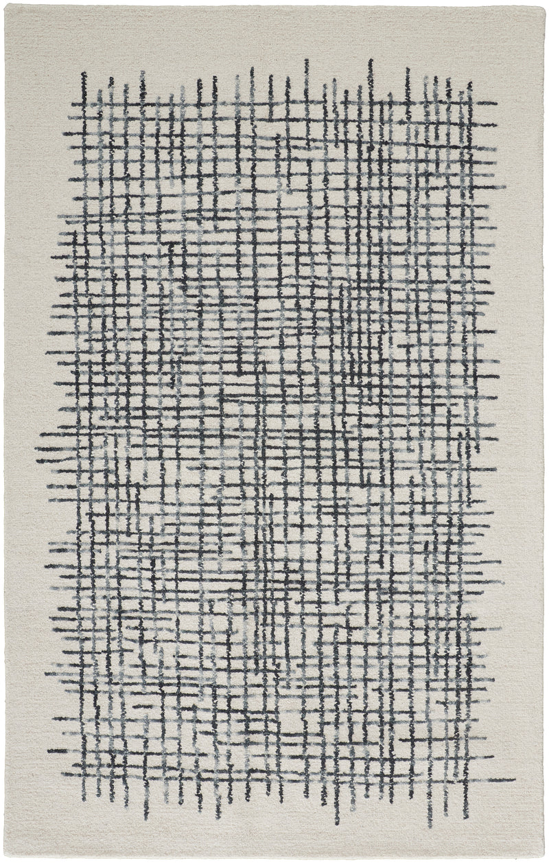 Maddox Transitional Abstract, Ivory/Gray/Black