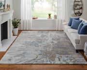 Zarah Modern Watercolor, Gray/Tan/Blue