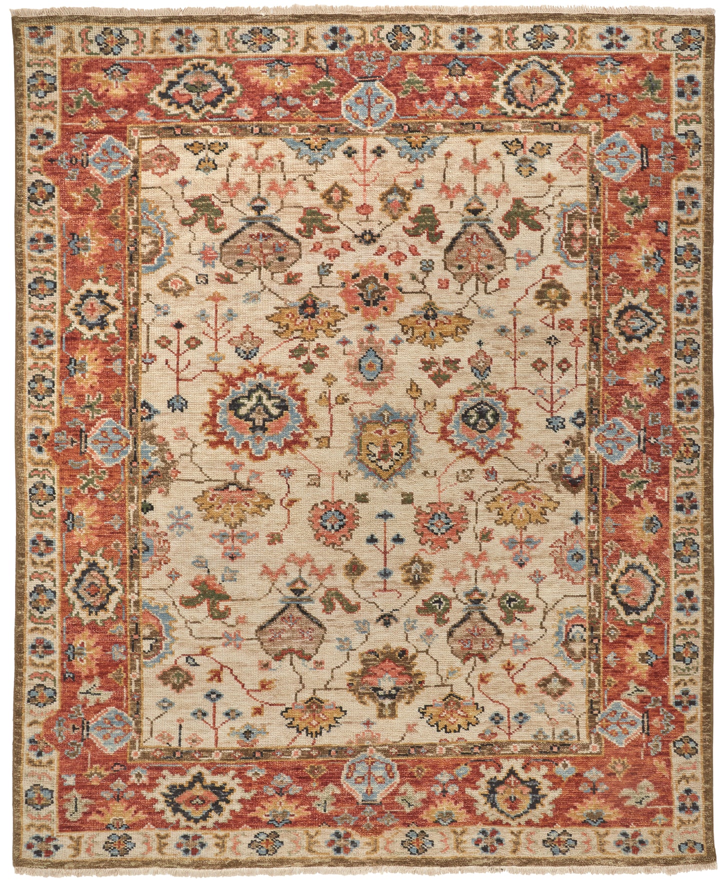 Carrington Traditional Oriental, Ivory/Red/Blue