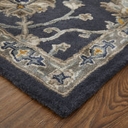 Prescott Traditional Floral & Botanical, Blue/Silver/Gray