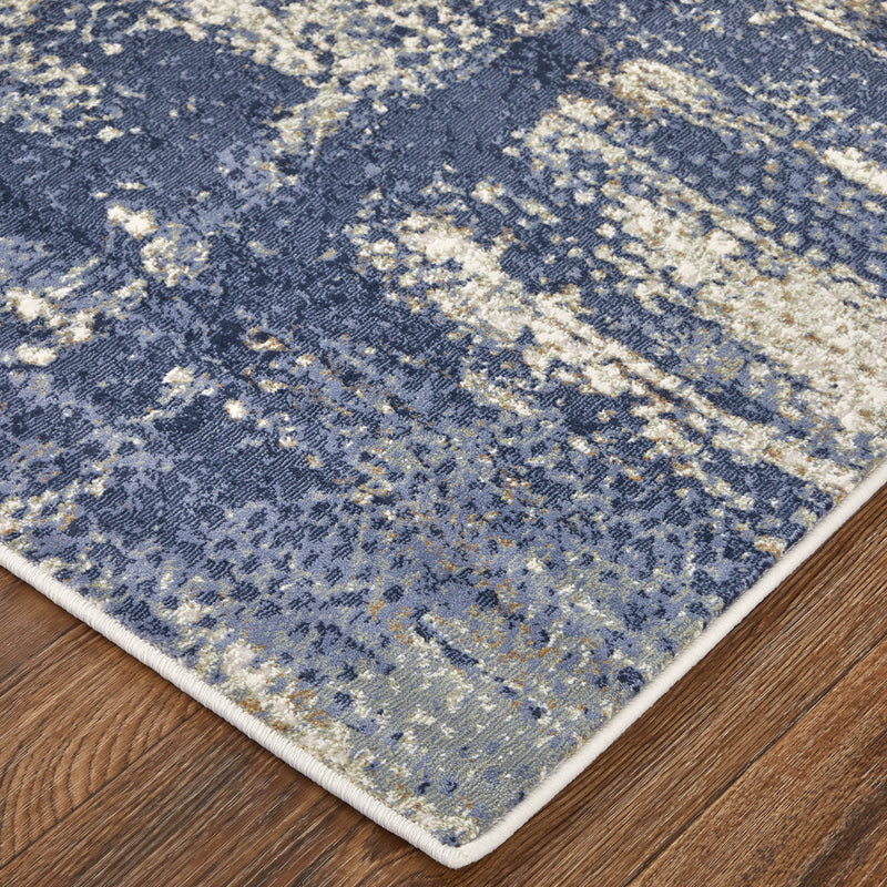 Mandana Modern Abstract, Ivory/Blue
