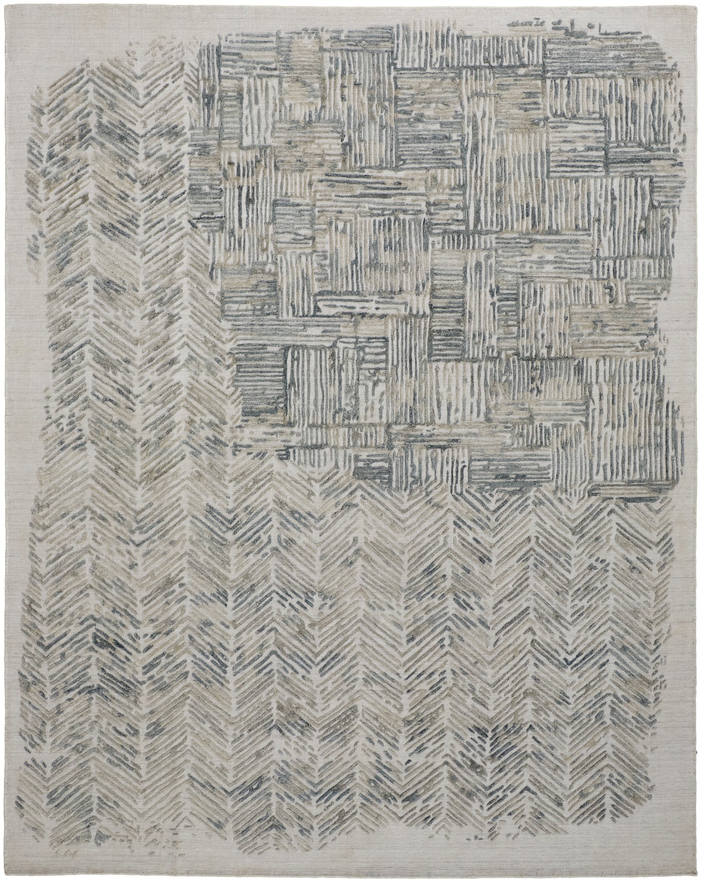 Elias Modern Abstract, Green/Blue/Ivory