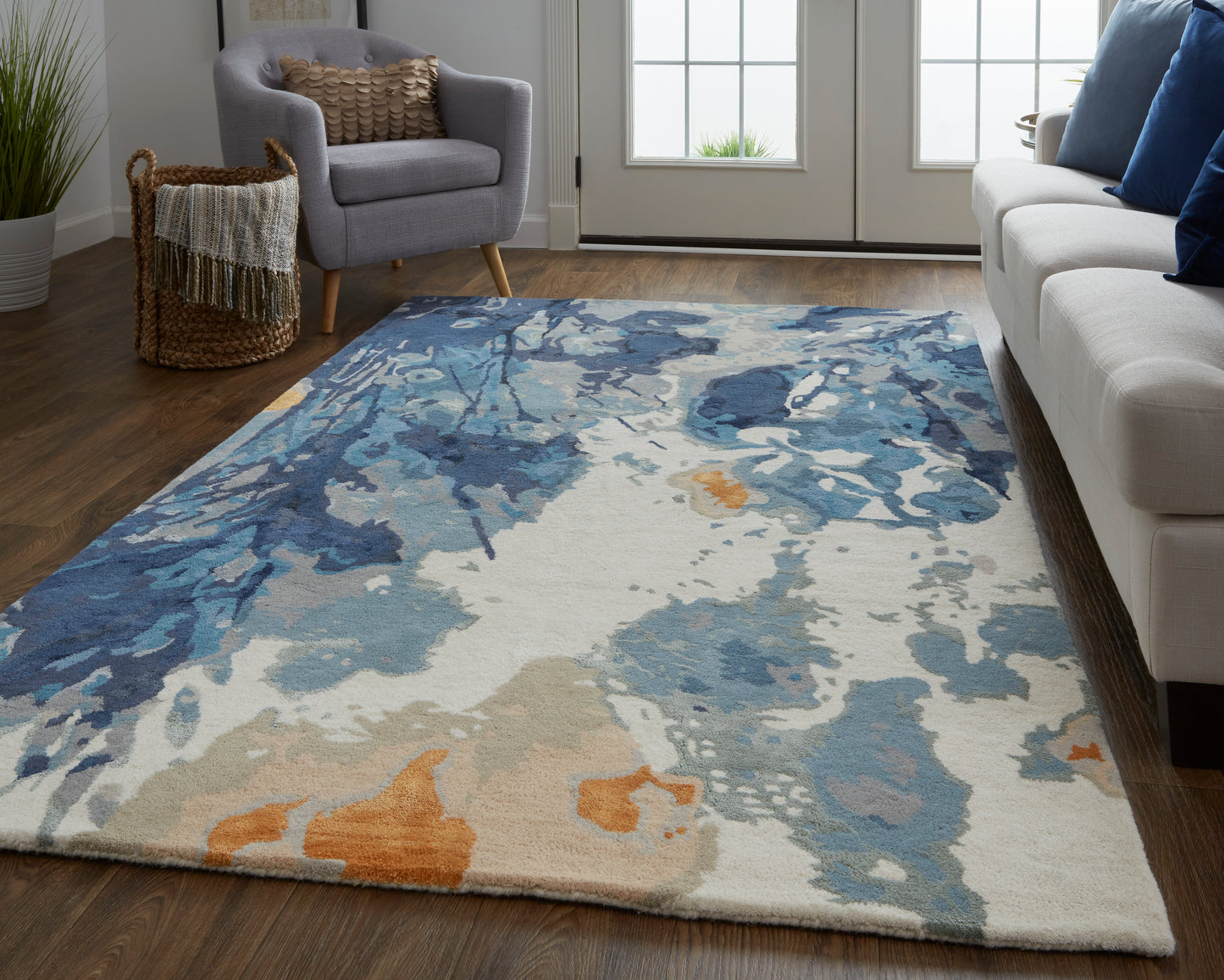 Dafney Transitional Floral & Botanical, Blue