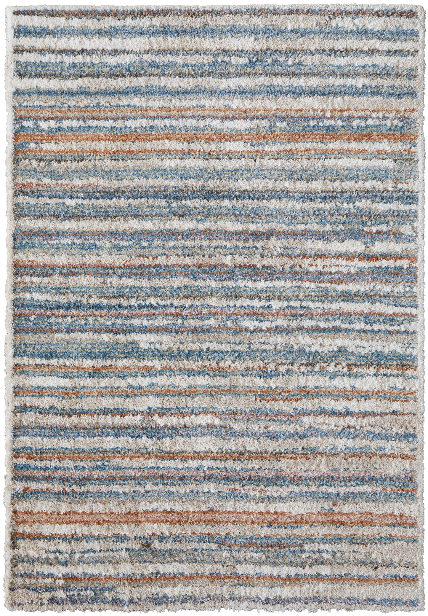 Mynka Transitional Stripes, Ivory/Blue/Orange