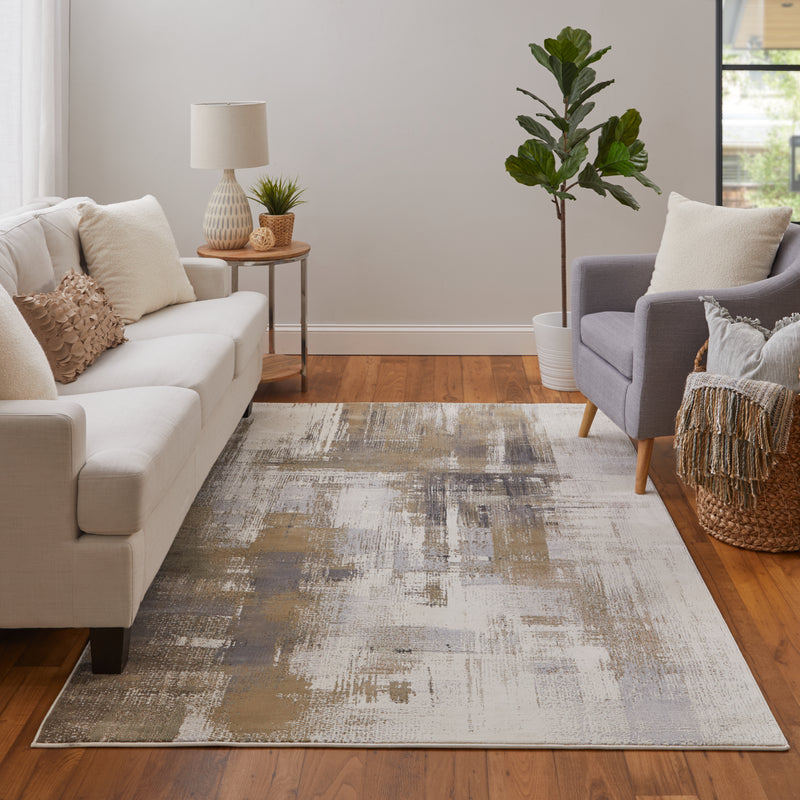 Mandana Modern Abstract, Brown/Ivory