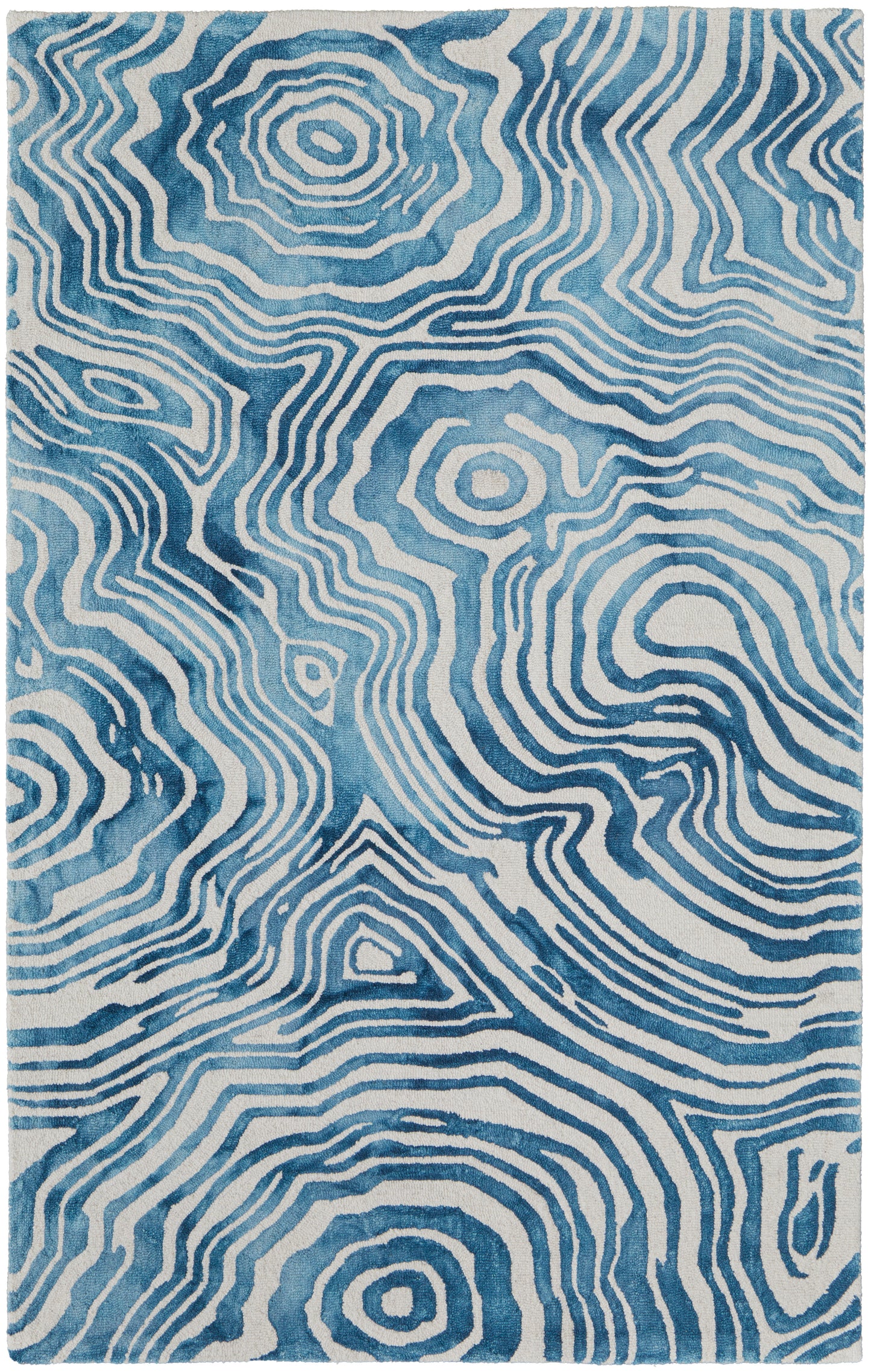 Lorrain Modern Abstract, Blue/Ivory