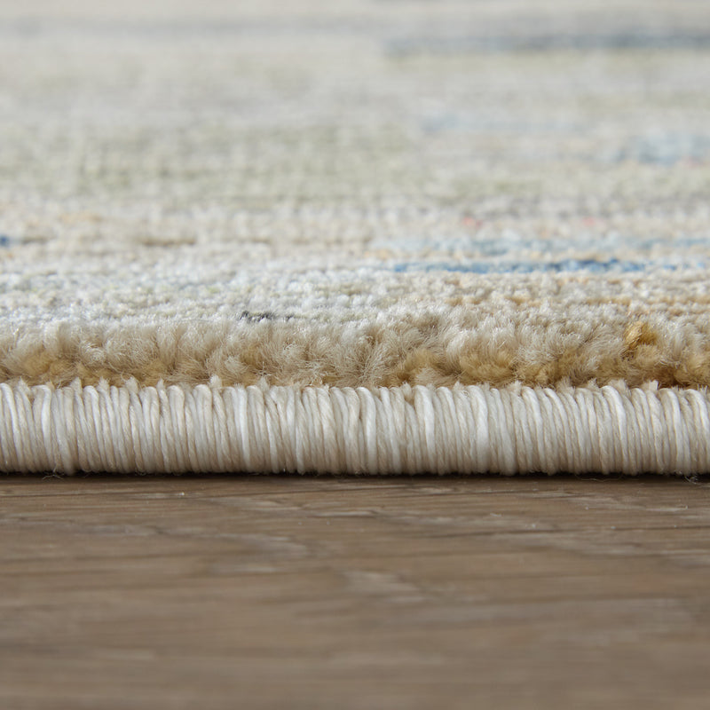 Melrose Traditional Diamond, Ivory/Blue/Brown