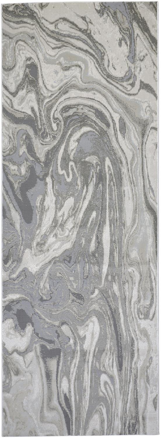 Prasad Modern Watercolor, Gray/Ivory/Silver