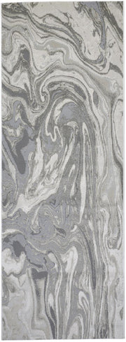 Prasad Modern Watercolor, Gray/Ivory/Silver