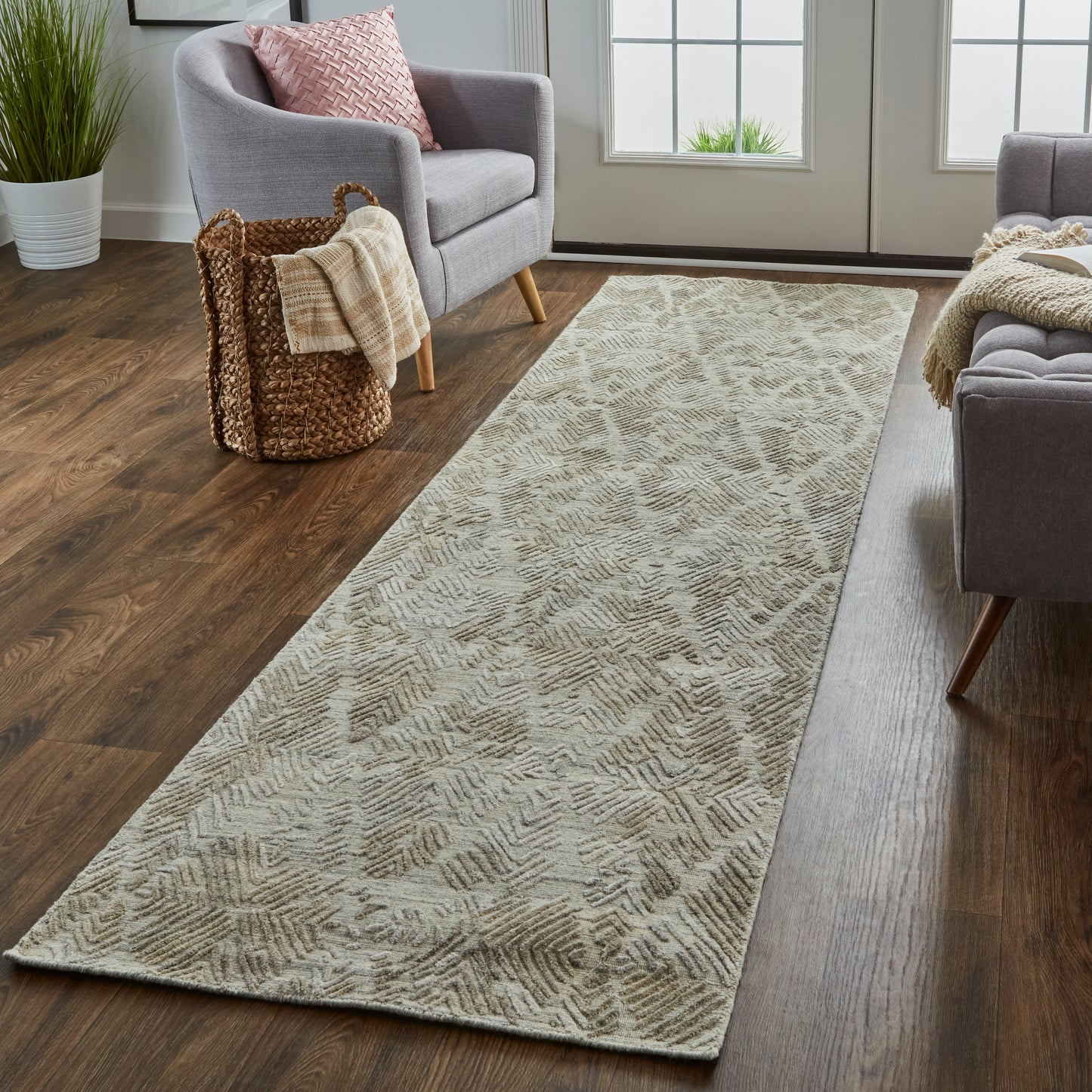 Elias Modern Abstract, Gray/Taupe