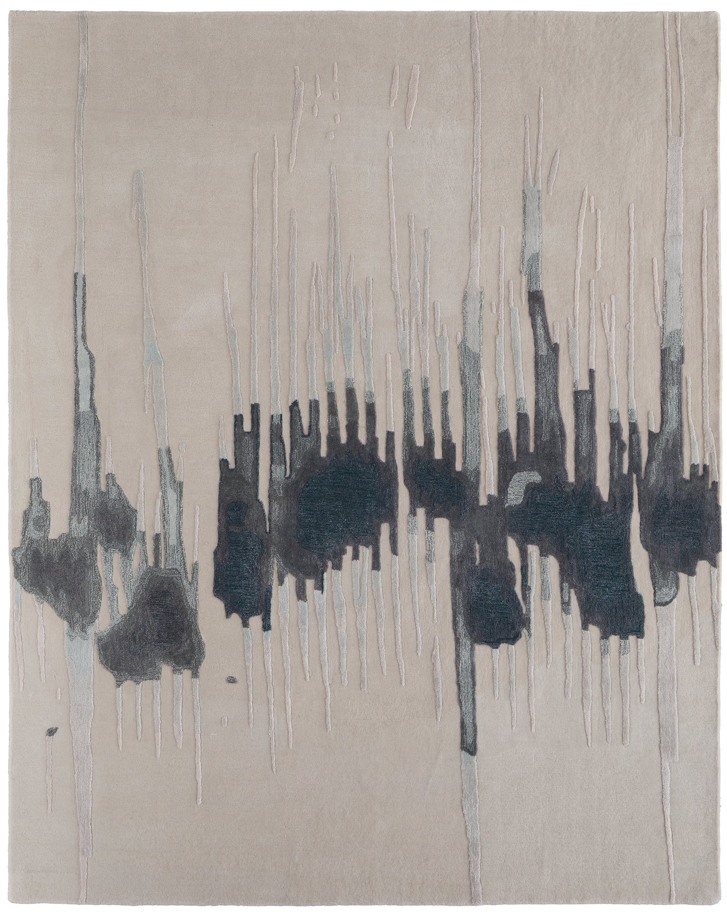 Anya Transitional Abstract, Ivory/Blue/Gray