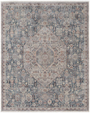 Marquette Transitional Medallion, Blue/Ivory