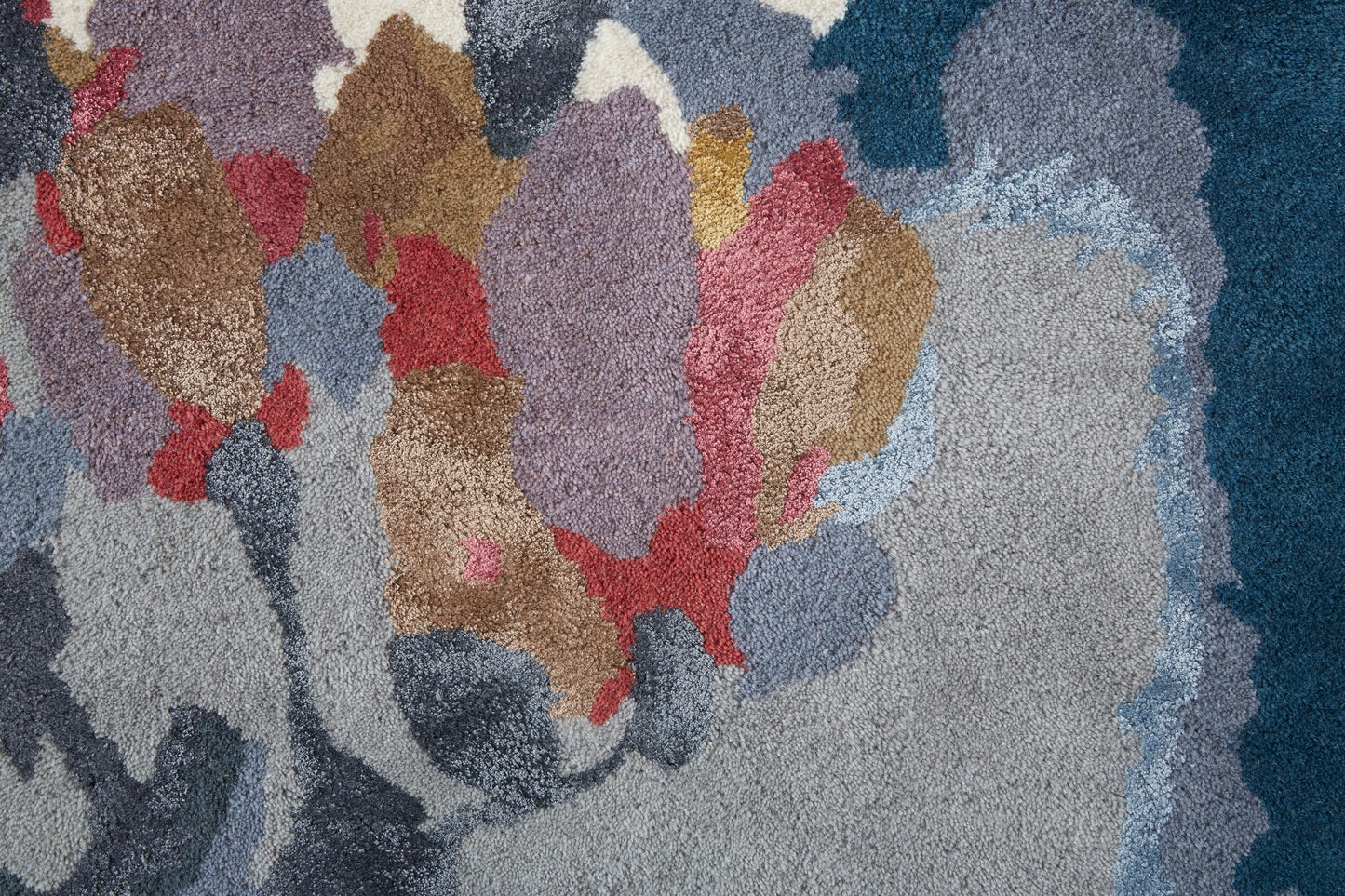 Dafney Transitional Floral & Botanical, Blue/Gray/Pink