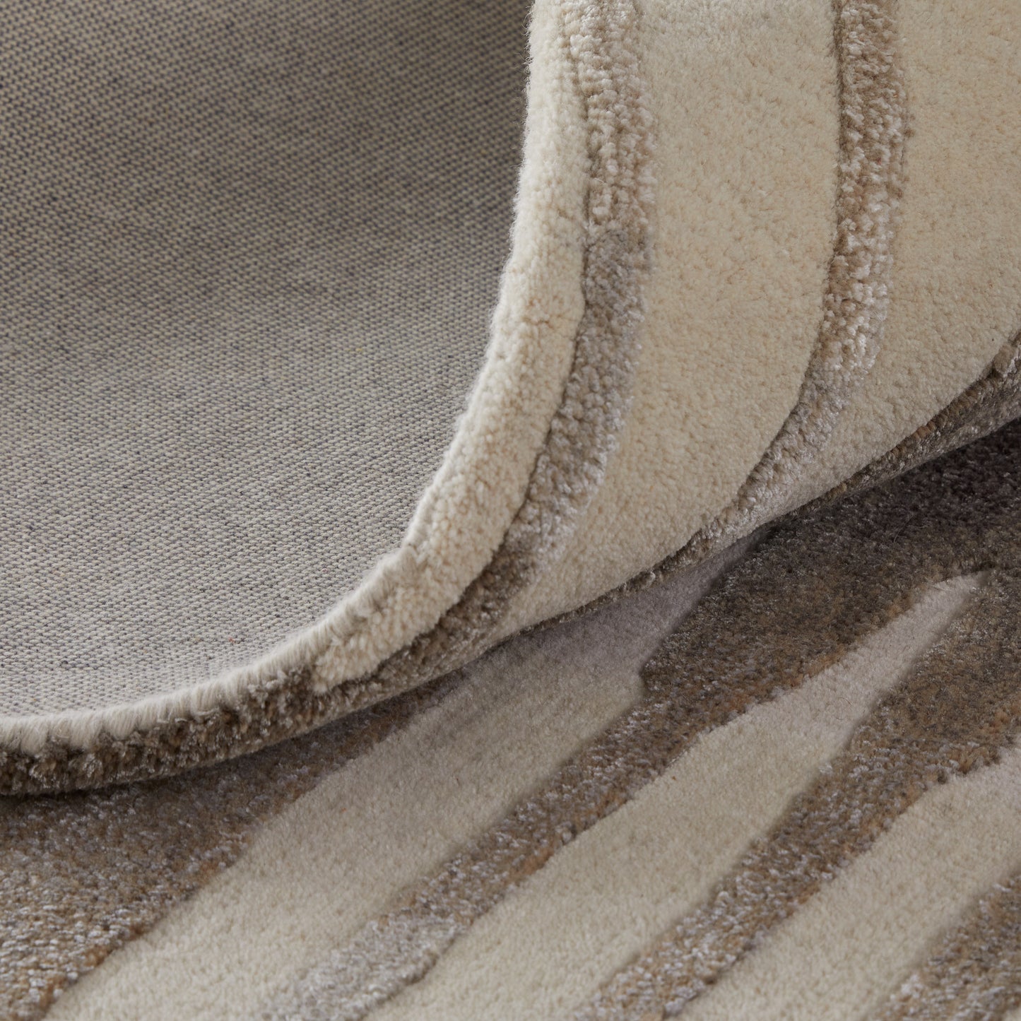 Anya Transitional Abstract, Ivory/Brown/Taupe