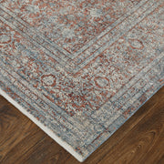 Marquette Transitional Medallion, Blue/Red/Gray