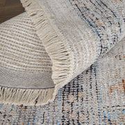 Caldwell Transitional Medallion, Ivory/Blue/Orange