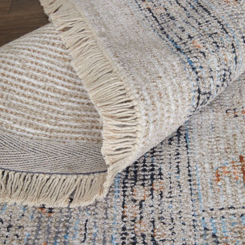 Caldwell Transitional Medallion, Ivory/Blue/Orange