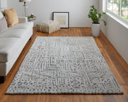 Colton Modern Abstract, Gray/Silver