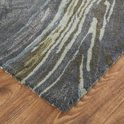 Amira Transitional Abstract, Blue/Ivory/Green