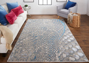 Azure Modern Abstract, Blue/Silver/Gray