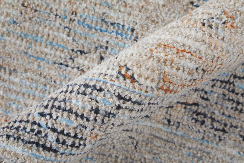 Caldwell Transitional Medallion, Ivory/Blue/Orange