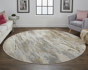 Parker Transitional Abstract, Ivory/Tan/Brown