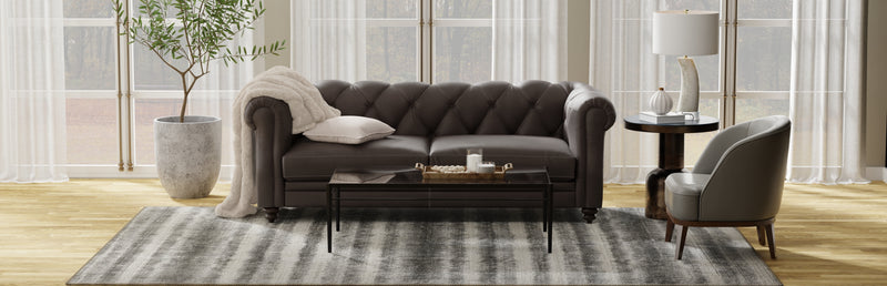 Mackay Transitional Stripes, Gray/Ivory/Black