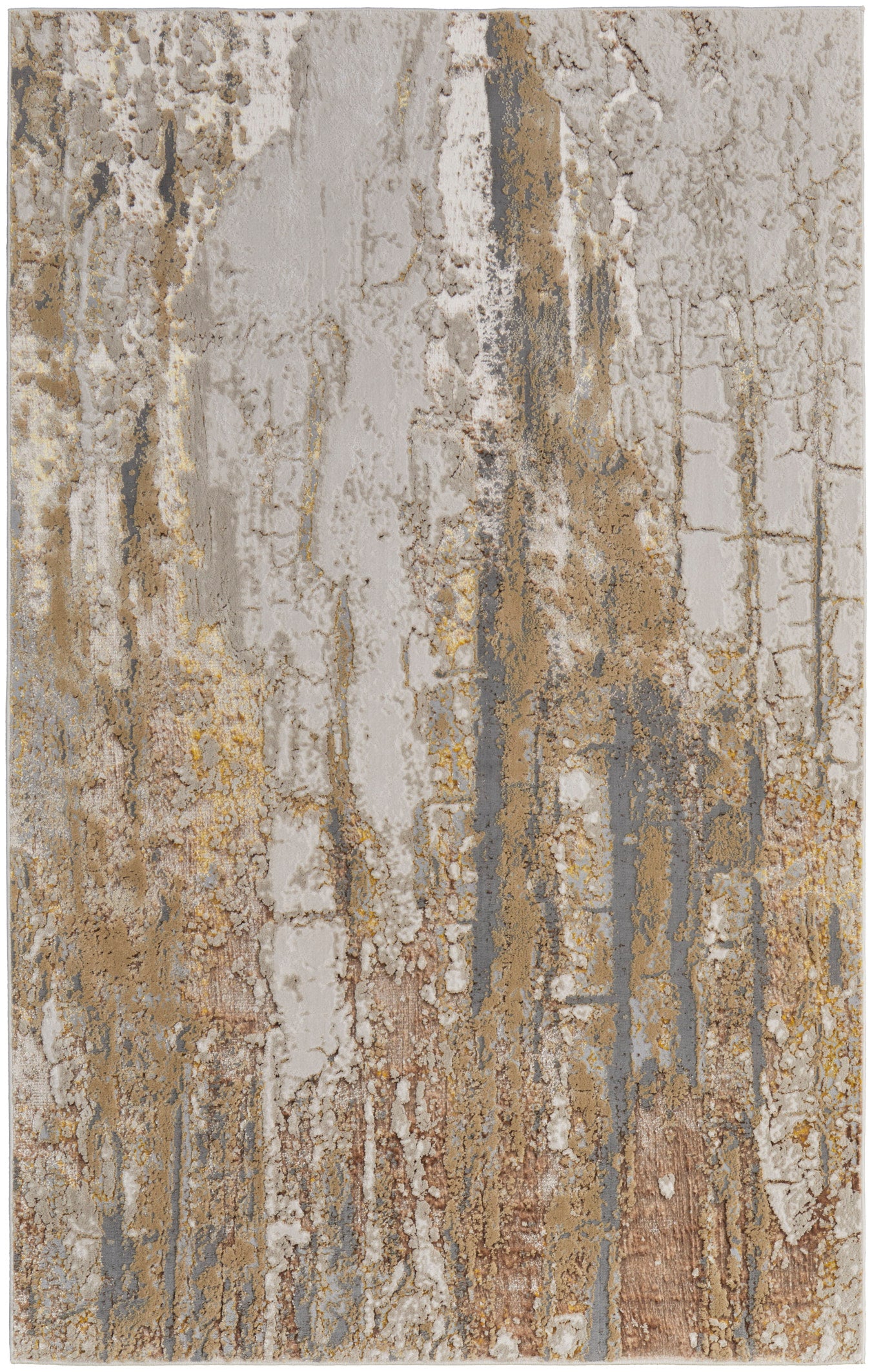 Aura Modern Abstract, Ivory/Gold/Brown