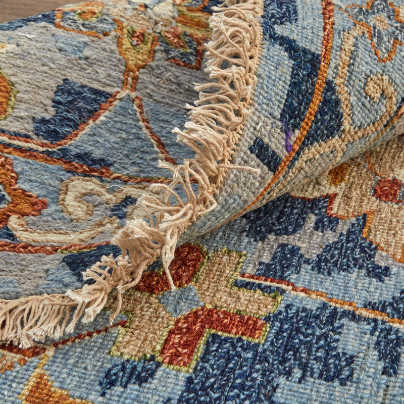 Leylan Transitional Floral & Botanical, Blue/Orange/Red