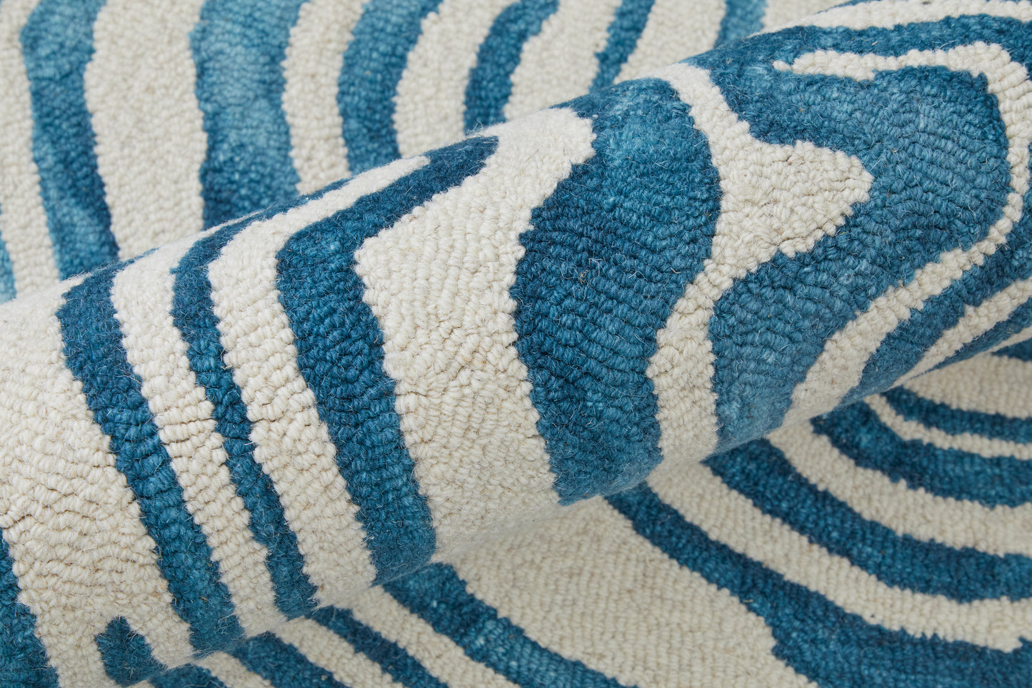 Lorrain Modern Abstract, Blue/Ivory