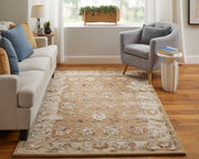 Prescott Traditional Floral & Botanical, Tan/Ivory