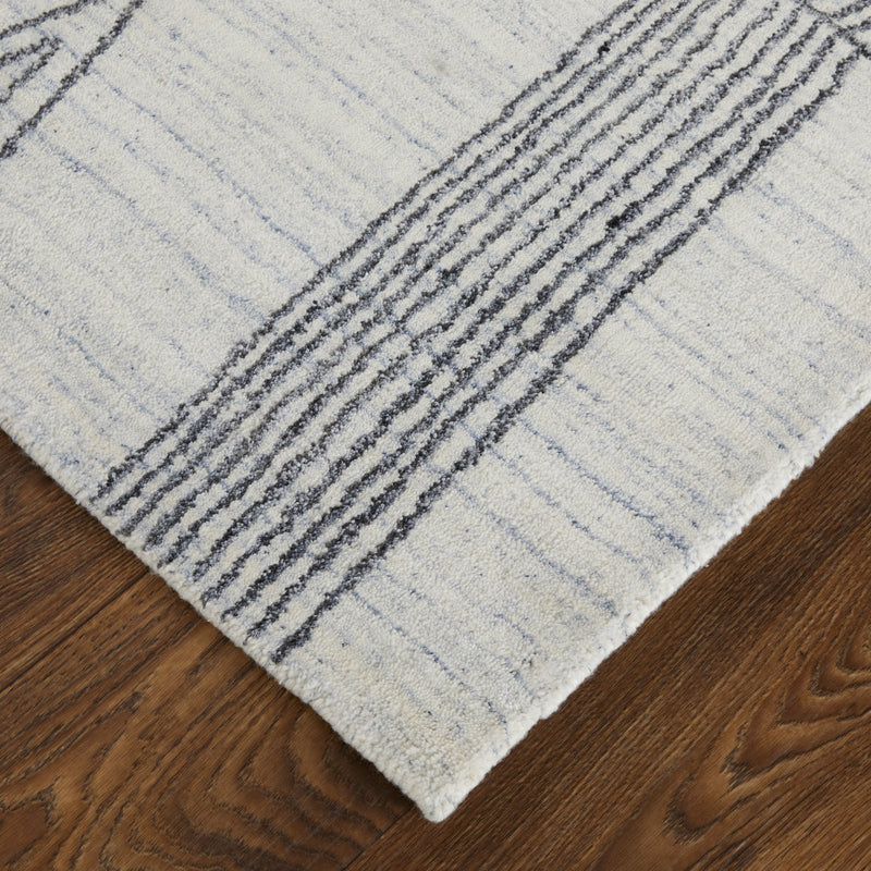 Whitton Modern Abstract, Ivory/Black