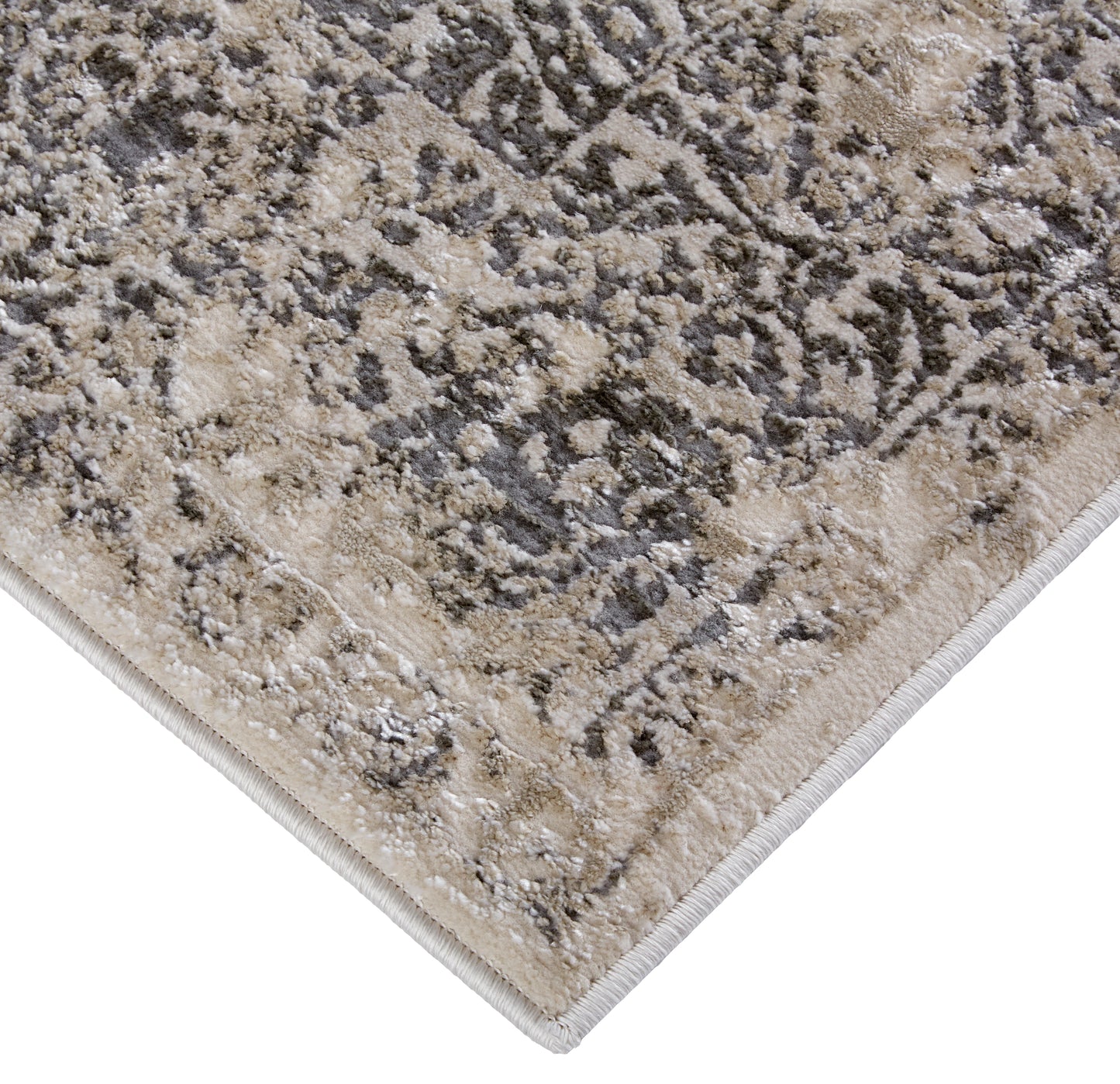Prasad Modern Distressed, Ivory/Gray/Black