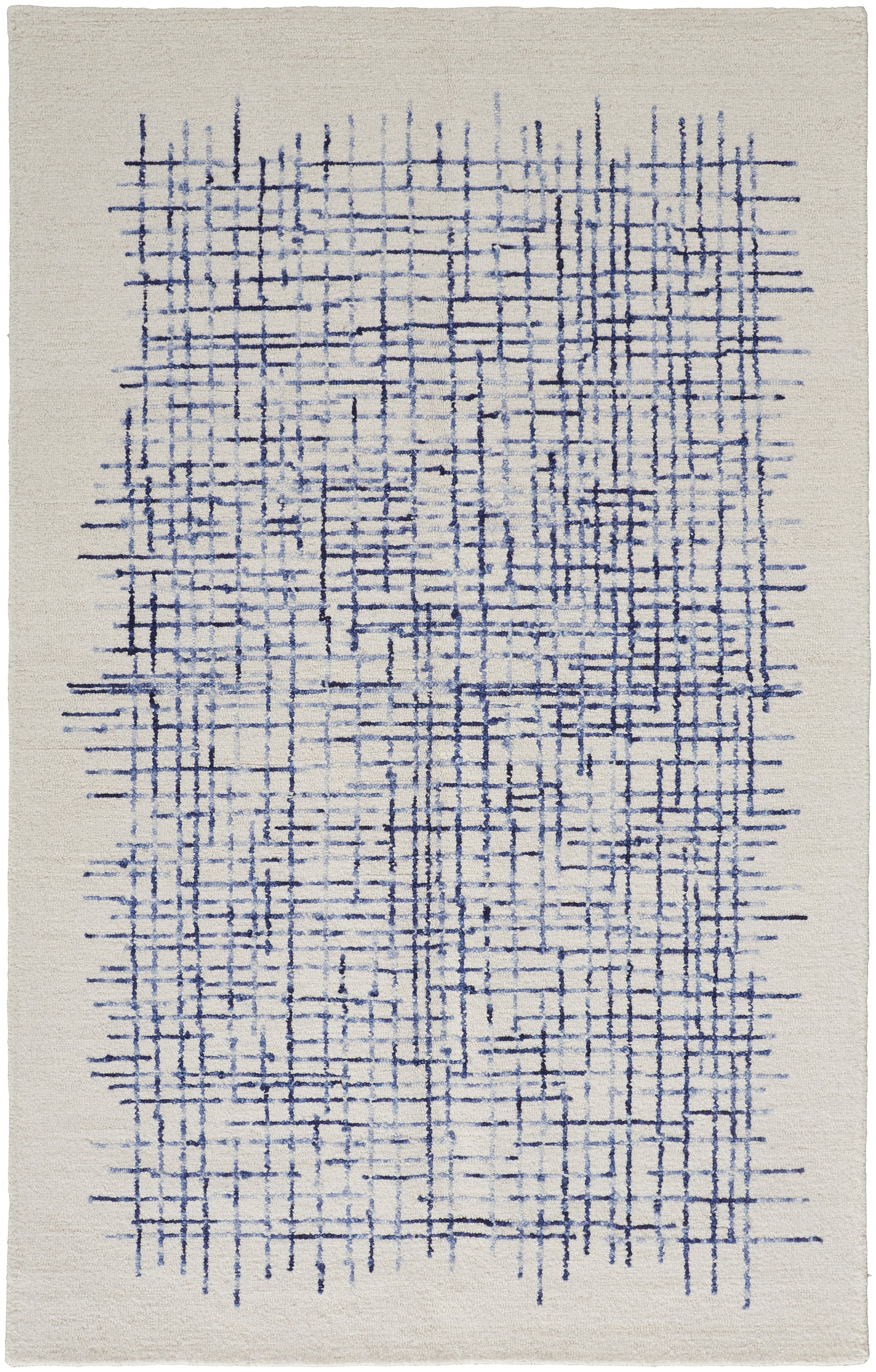 Maddox Transitional Abstract, Ivory/Blue