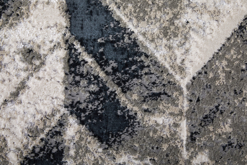 Micah Modern Chevron, Black/Gray/Silver