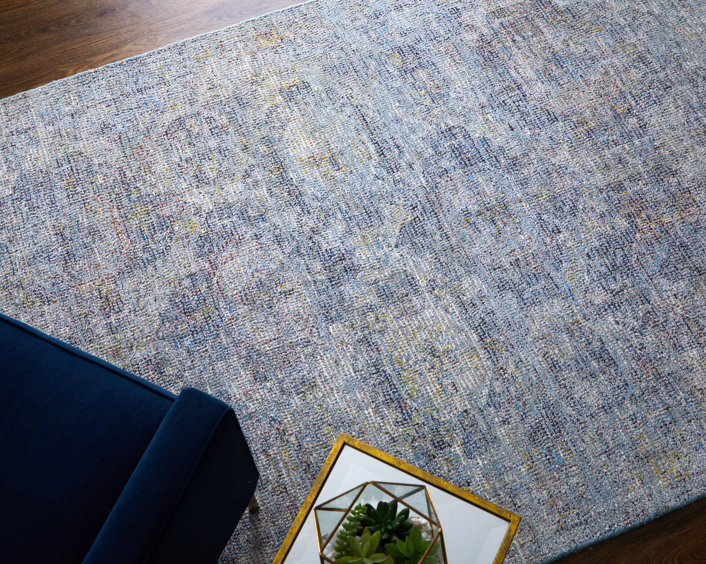Caldwell Transitional Distressed, Blue/Ivory