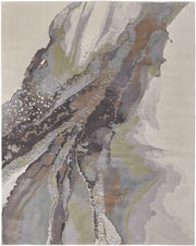 Clio Modern Abstract, Green/Purple/Ivory