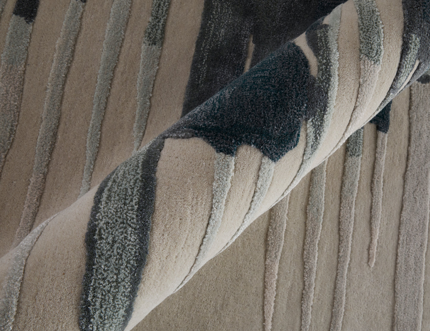 Anya Transitional Abstract, Ivory/Blue/Gray