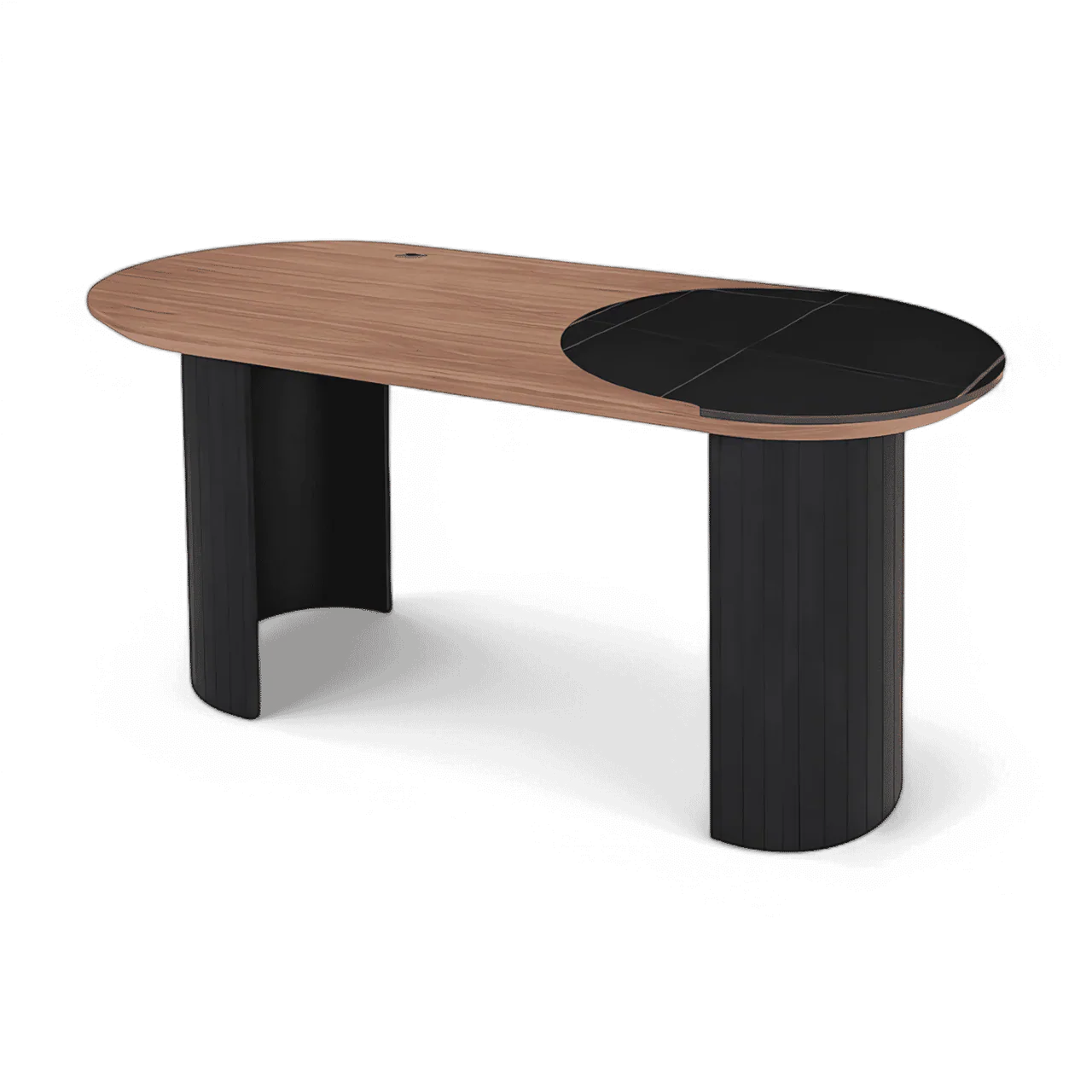 Jude Office Desk Walnut & Black