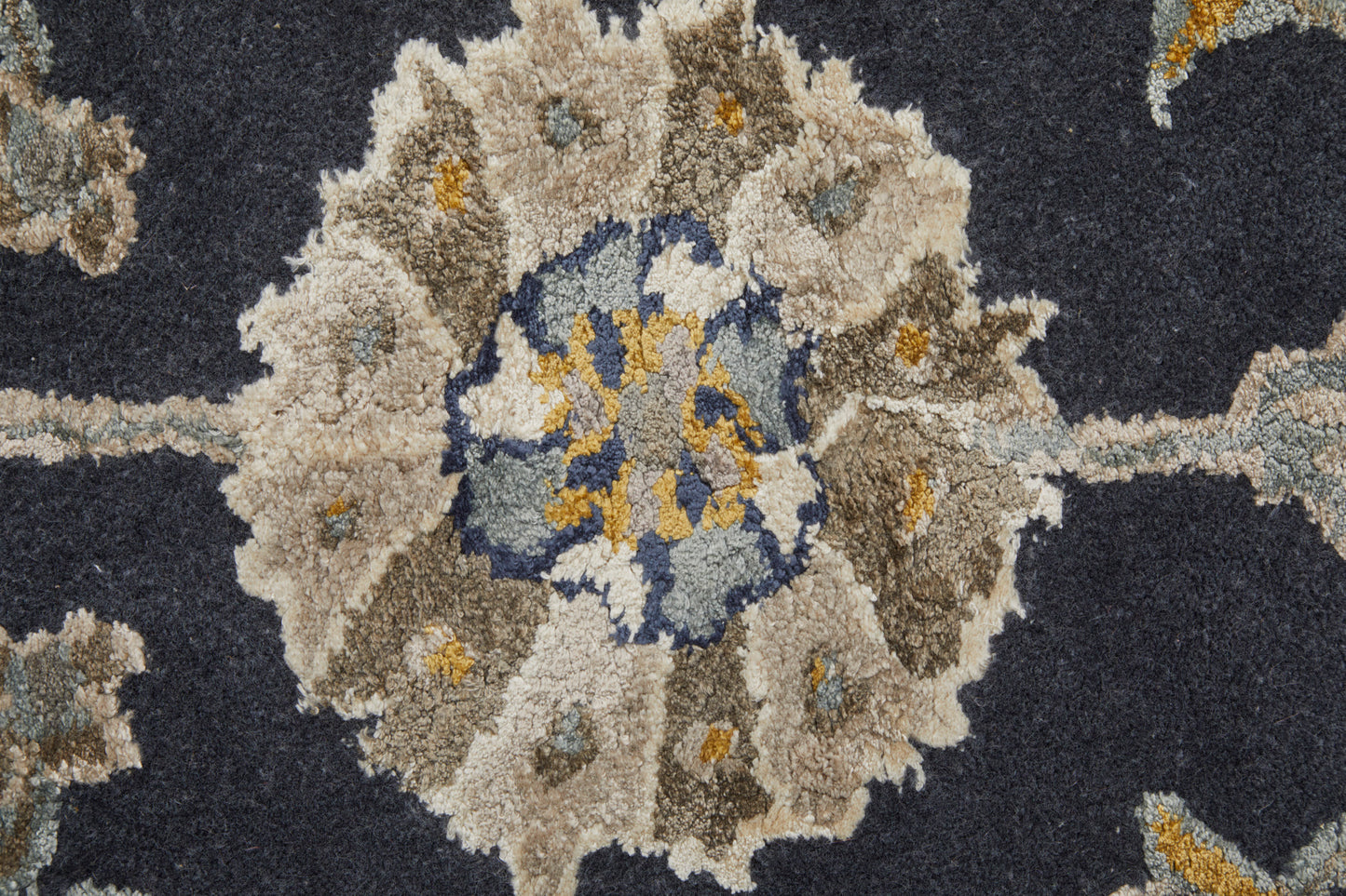 Prescott Traditional Floral & Botanical, Blue/Silver/Gray