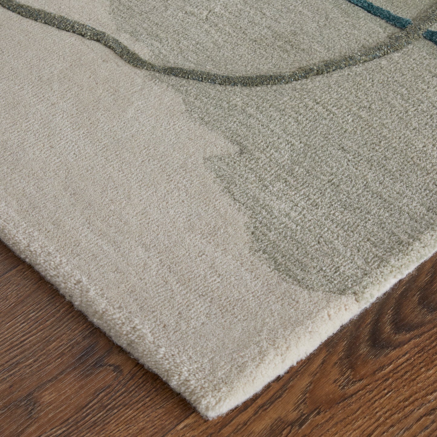 Anya Transitional Abstract, Blue/Gray/Ivory