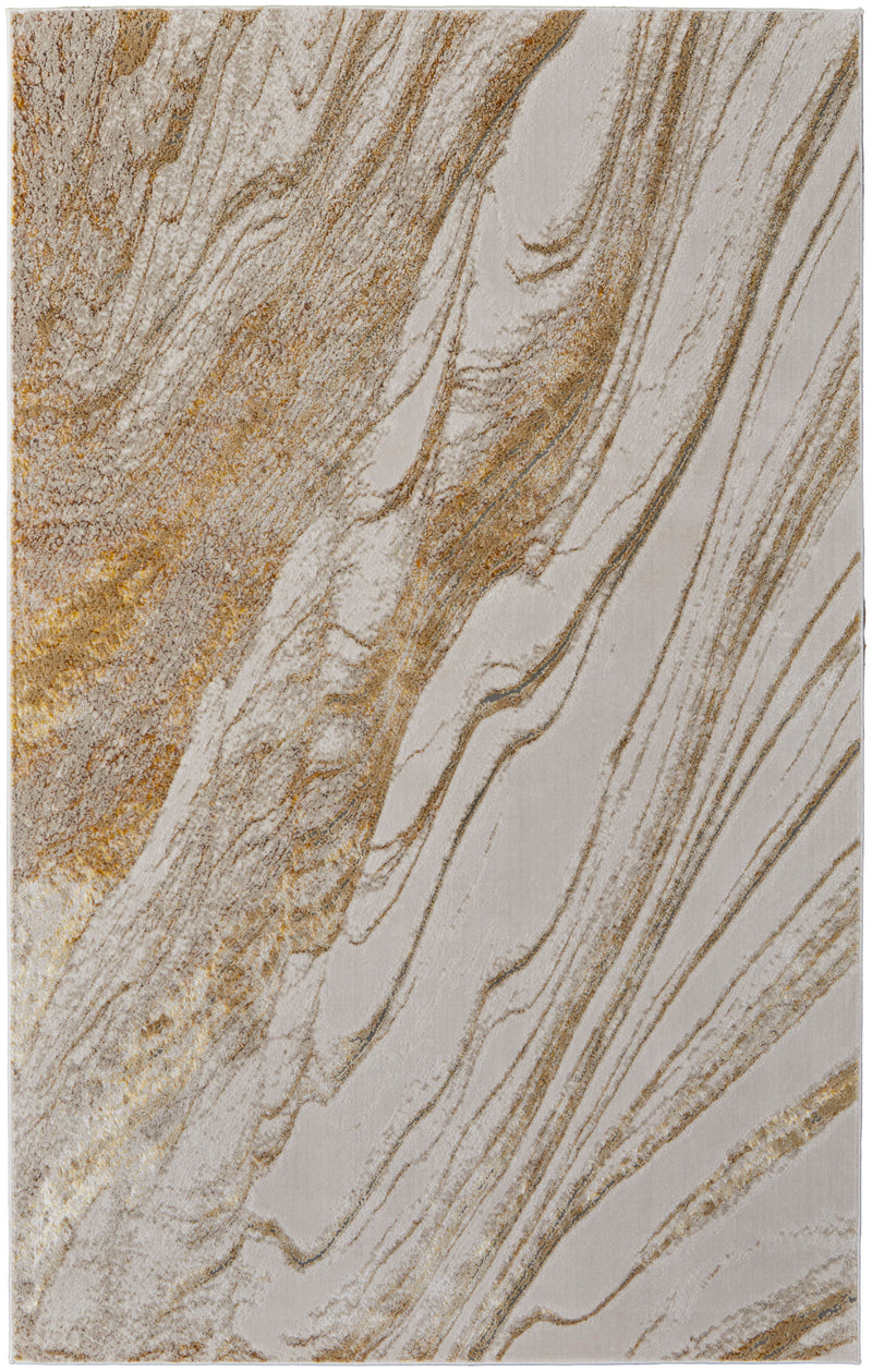 Aura Modern Abstract, Ivory/Taupe/Gold