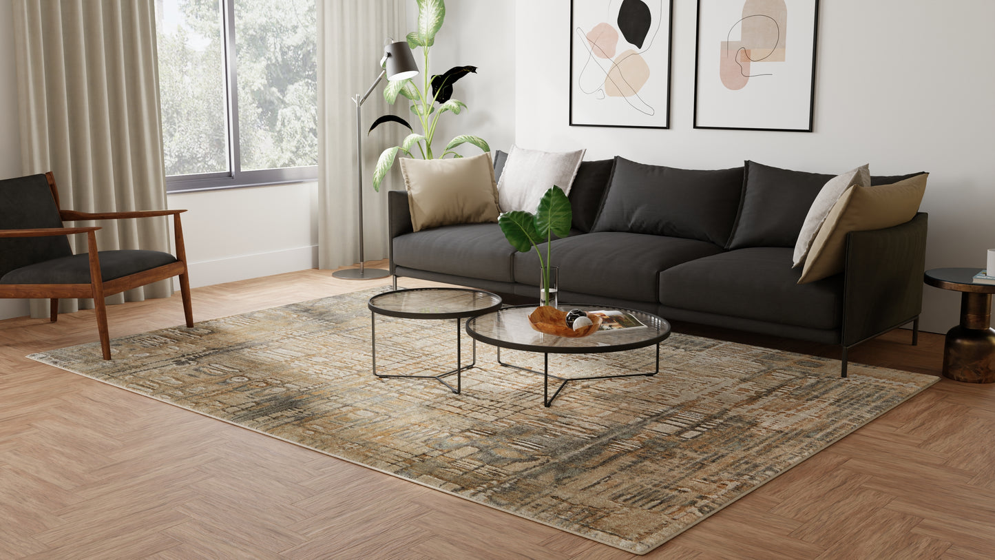 Jaxson Modern Abstract, Ivory/Tan/Gray