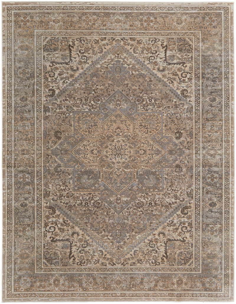 Celene Traditional Medallion, Tan/Brown/Ivory