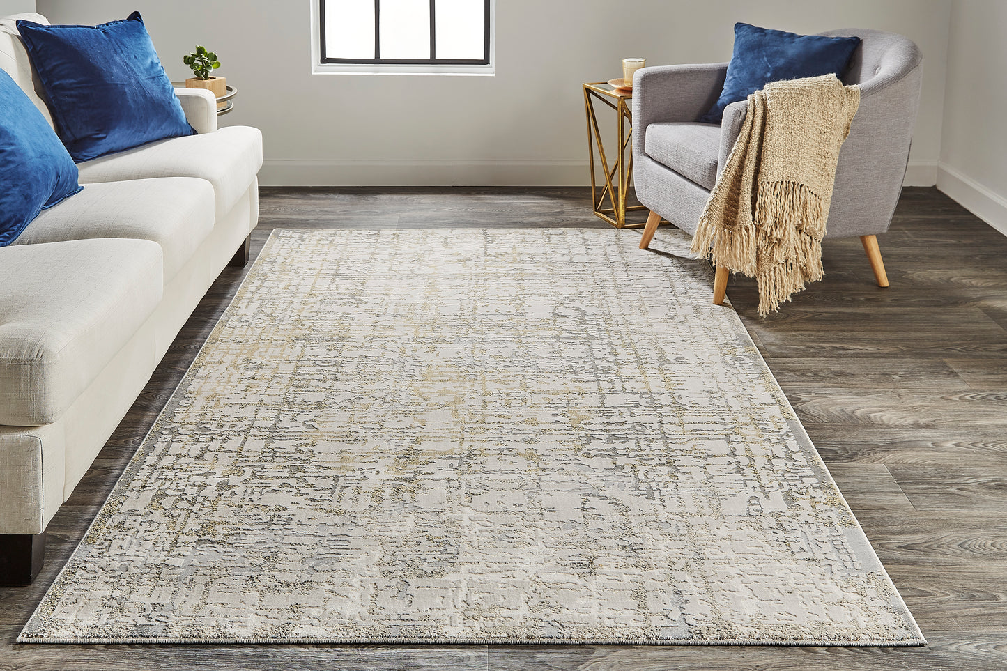 Waldor Modern Abstract, Ivory/Gray