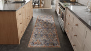 Kaia Transitional Floral & Botanical, Blue/Orange/Ivory