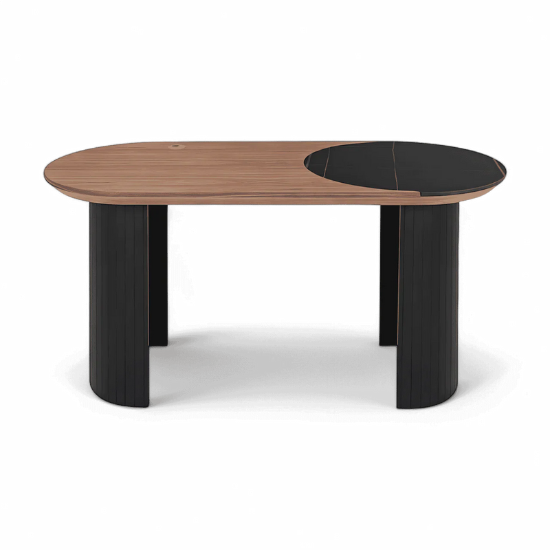 Jude Office Desk Walnut & Black