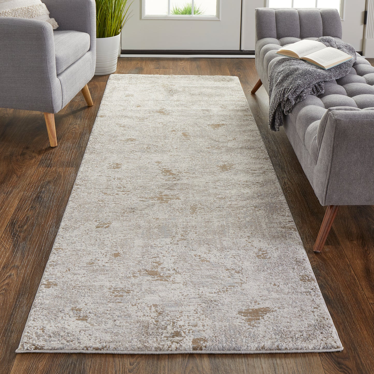 Vancouver Modern Abstract, Ivory/Gray/Tan